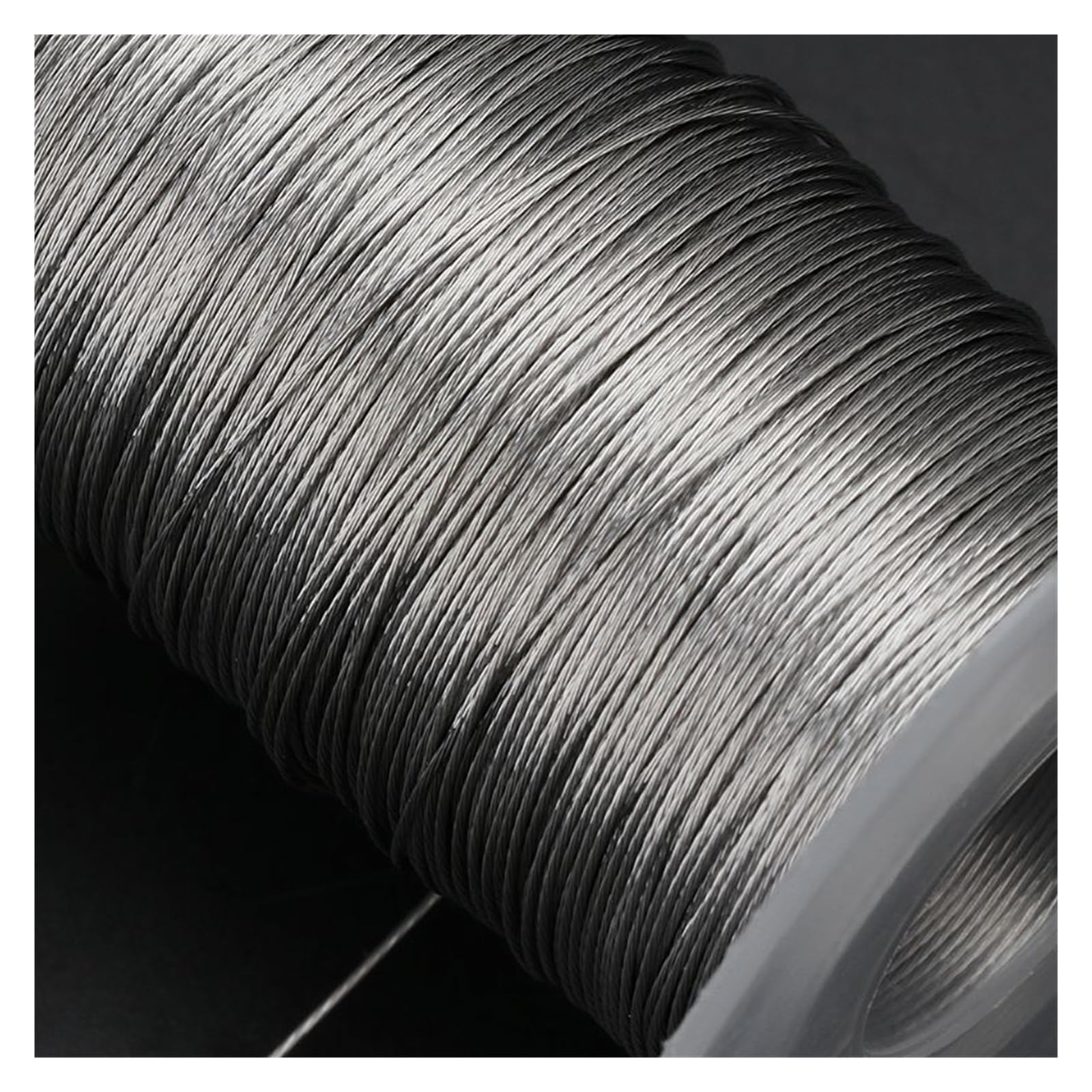 Lina stalowa, Lina stalowa ze stali nierdzewnej 304 1x7 100 metrów srebrna 0,3-0,5 mm z 30 aluminiowymi tulejkami(0.5mm)