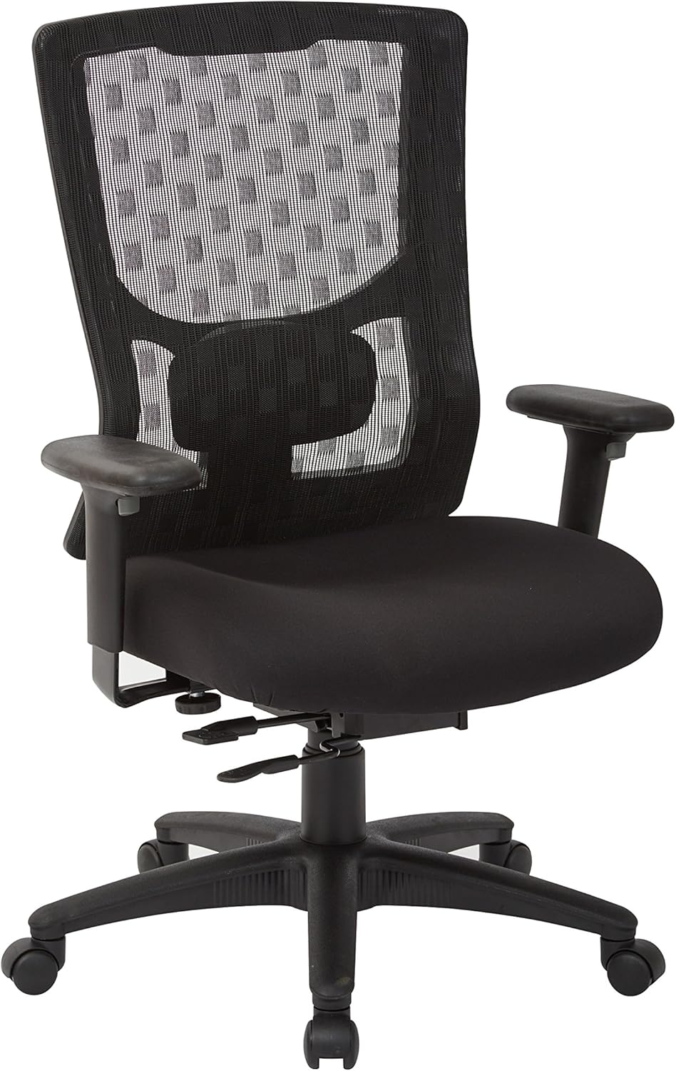 Office Star ProGrid Checkered Mesh Back and Padded Coal FreeFlex Seat, Adjustable