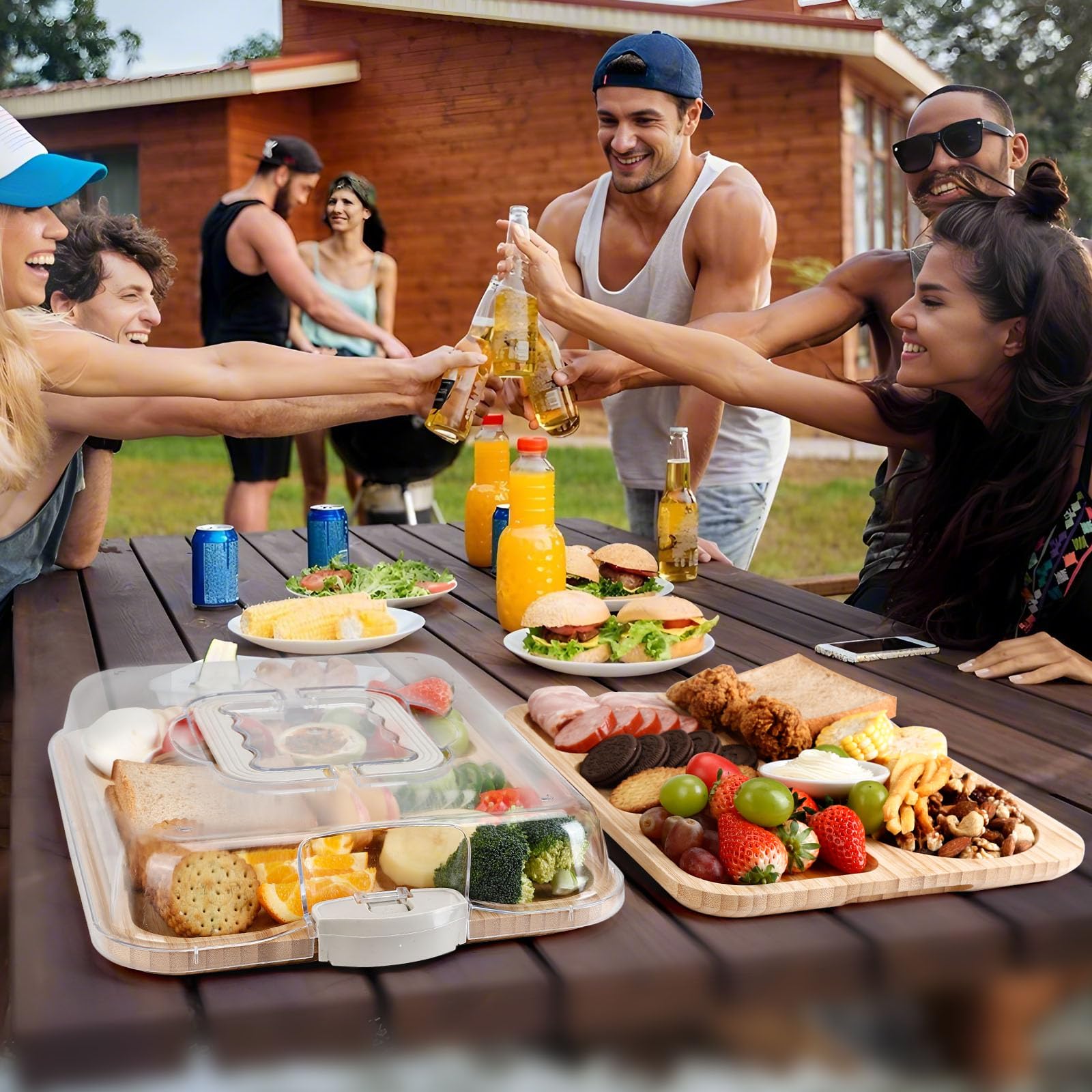 Charcuterie Boards With Lid, Wooden Charcuterie Board With