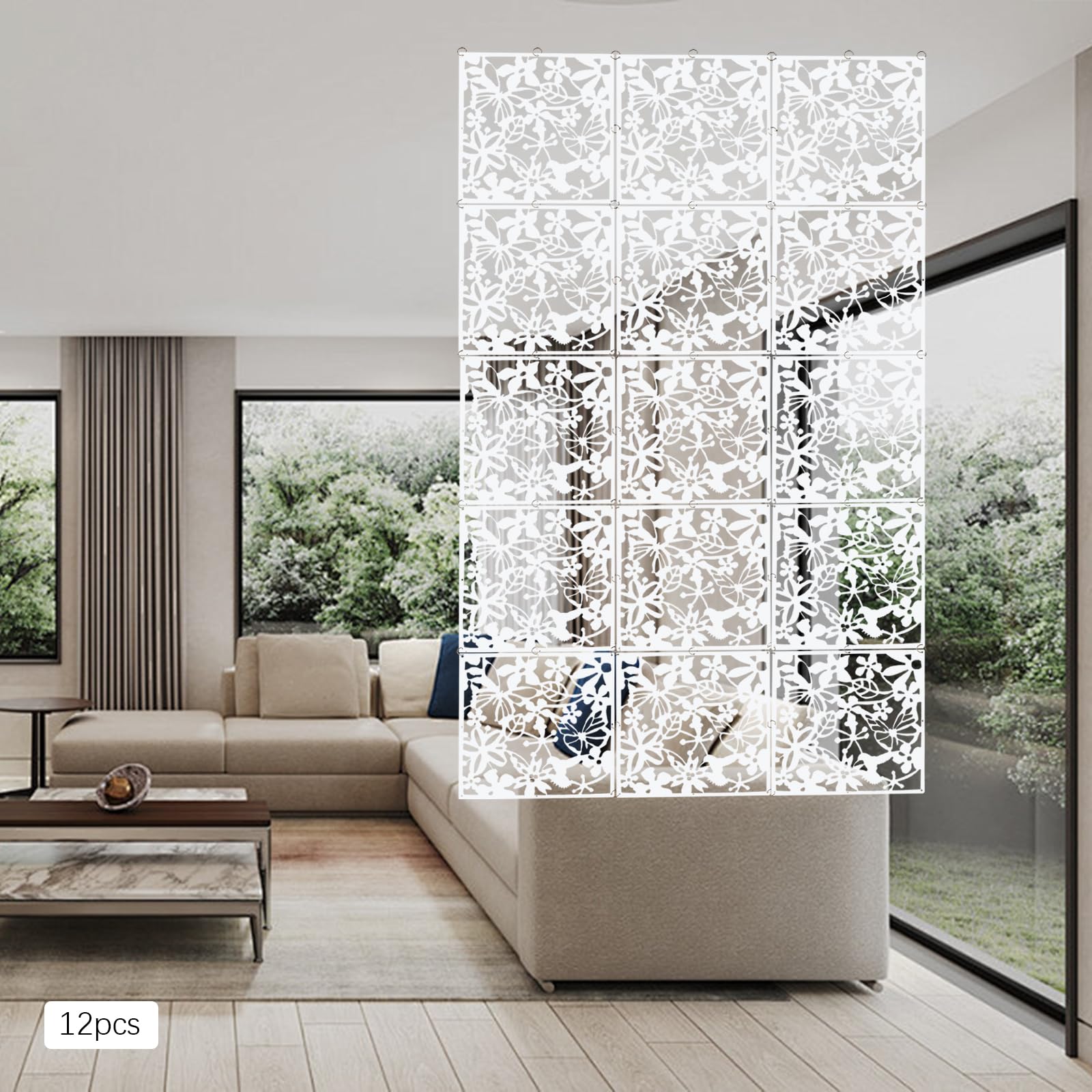 Kamerverdeler kamerscherm 12 stuks holle bloemen scheidingswand hangend Kamerverdeler kamerscherm 12 stuks holle bloemen scheidingswand hangend