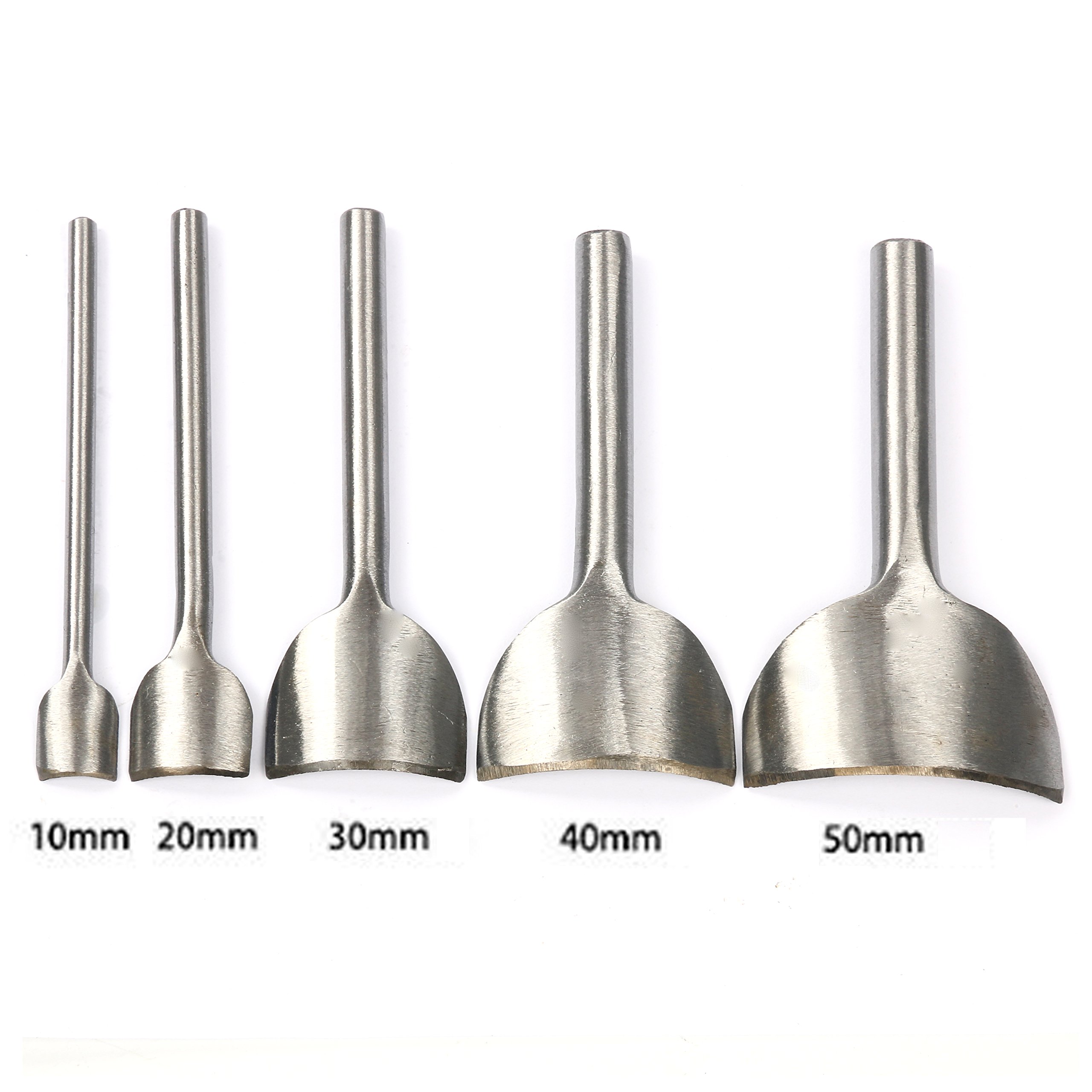 YaeTek DIY Leather Craft Belt Strap Wallet Bag End Arc-Shaped Punch Cutter with 5 Sizes (10mm, 20mm, 30mm, 40mm, 50mm)