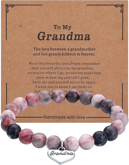 iWenSheng Mothers Day Gifts for Grandma from Grandchildren Granddaughter Grandson, Grandmother Bracelet Birthday Valentines Christmas Presents