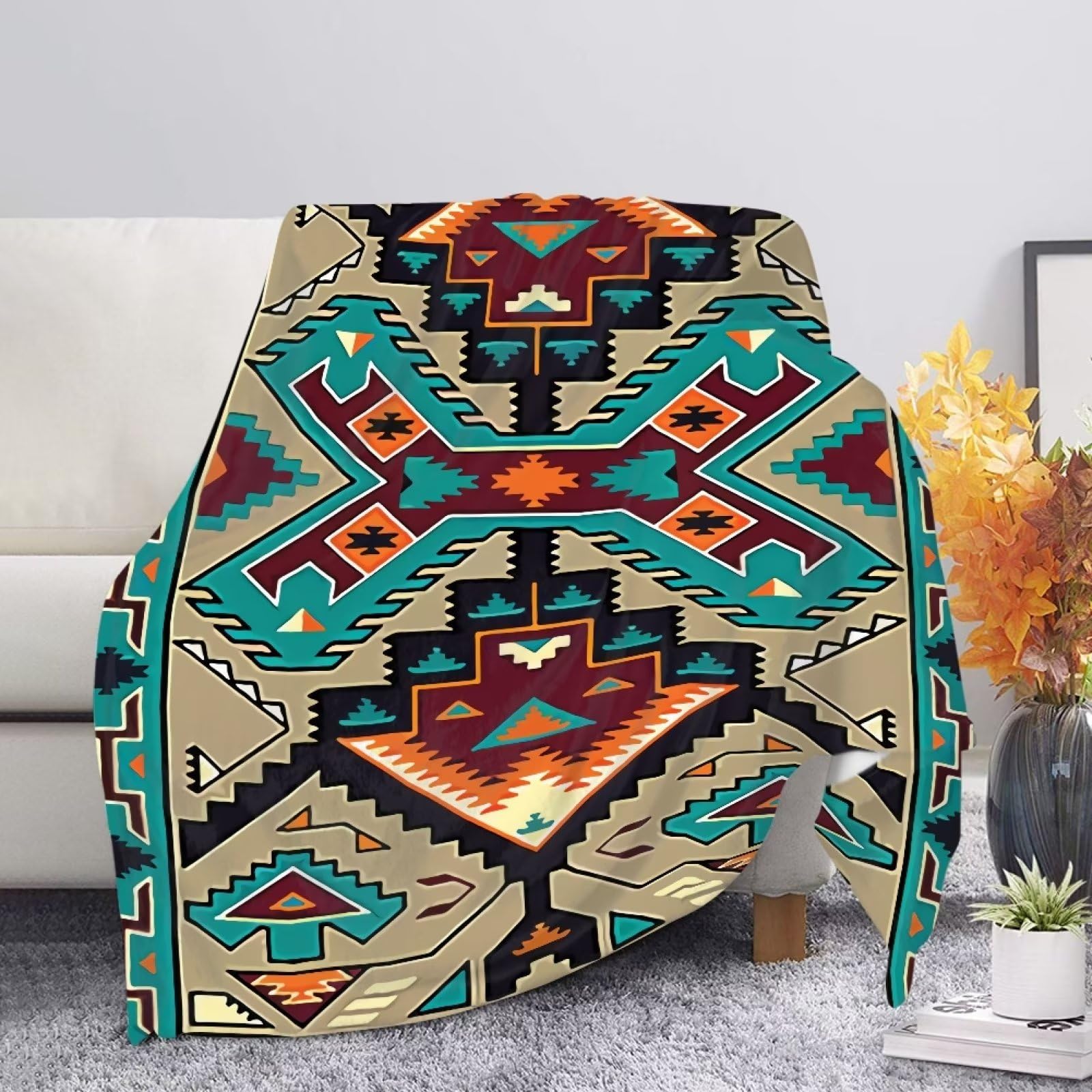 xixirimido Tribal Southwest Blanket Fleece Throw for Sofa Couch Bedroom All Seasons Plush Fluffy Bed Throws for Women Men Office Home — image 1