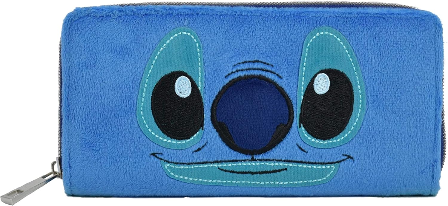 Concept One Disney Lilo and Stitch Wallet with Zipper, Zip Around Wallet Clutch