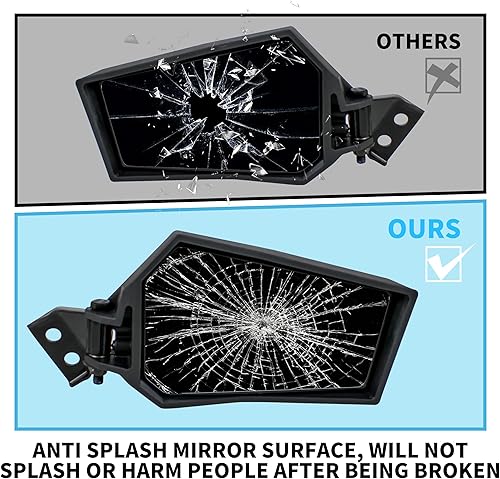 Miniatura 5 de Espejos laterales retrovisores para Polaris RZR XP 1000, espejos retrovisores laterales transparentes plegables ajustables para accesorios Polaris