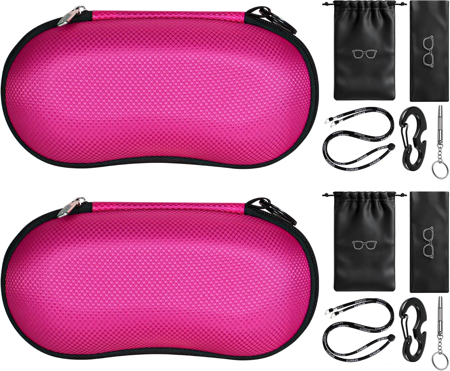 RayLove Sunglasses Case & Eyeglass Case with 4-in-1 Outdoor Kit (2Pack)