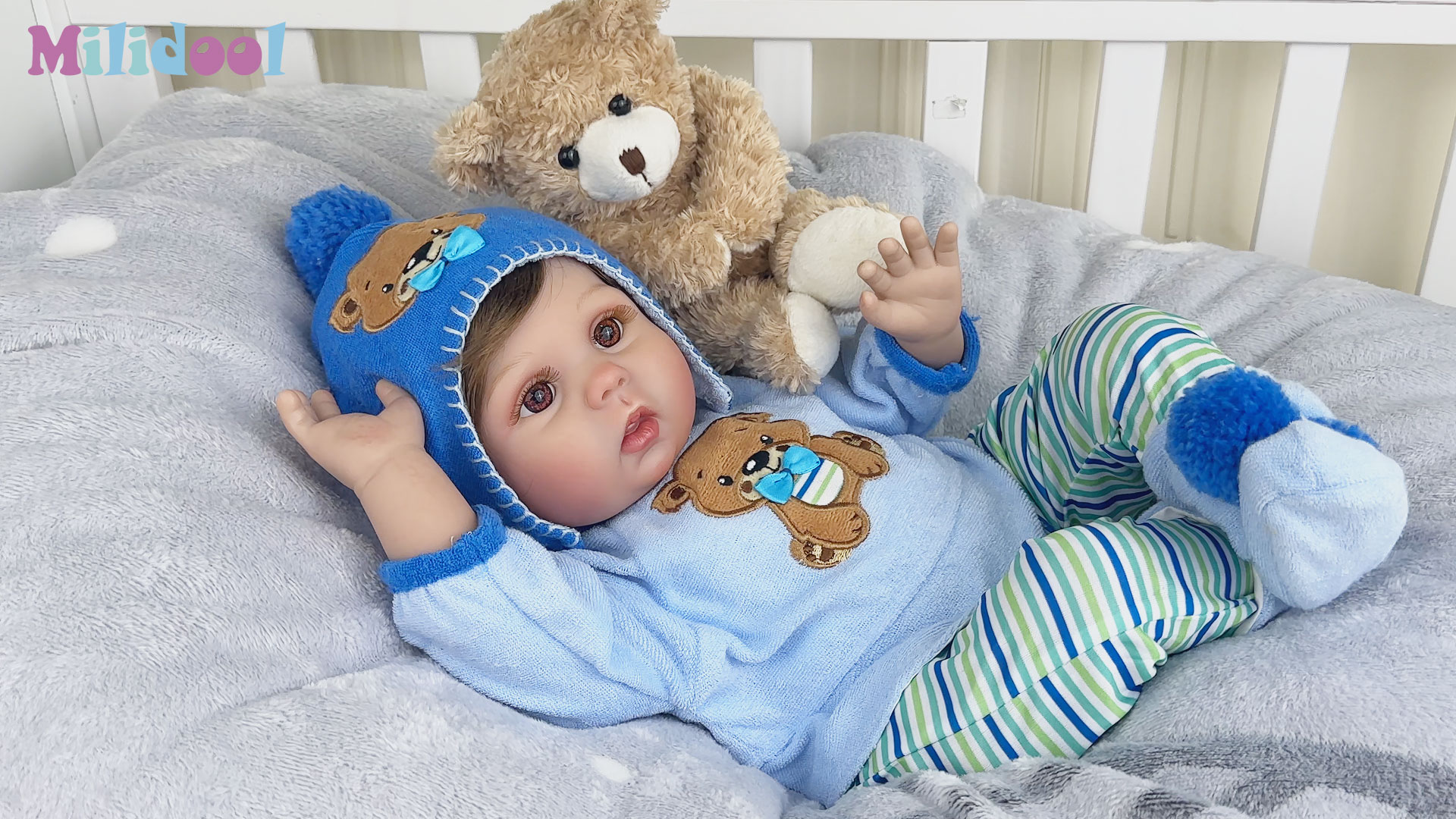 Amazon.com: Milidool 22-Inch Reborn Baby Boy Doll with Accessories