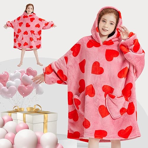 Miniatura 105 de Wearable Blanket Hoodie for Kids Oversized Sherpa Blanket Hoodie for Kids Boys Girls Teens 6-13YR,Navy Shark