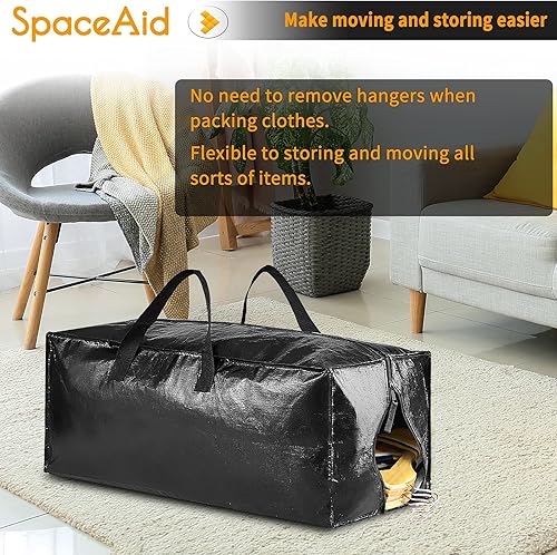 Miniatura 30 de SpaceAid - Bolsas resistentes para mudanza, almacenamiento extragrande con correas de mochila, asas fuertes y cremalleras, alternativa a las cajas