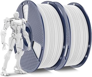 SUNLU ABS Filament 1.75mm 3D Printer Filament, Strong and Durable, Heat Resistance, Excellent Toughness, Individually Vacuum Packed, 2kg in Total, 1kg per Spool, Pack of 2, White+White