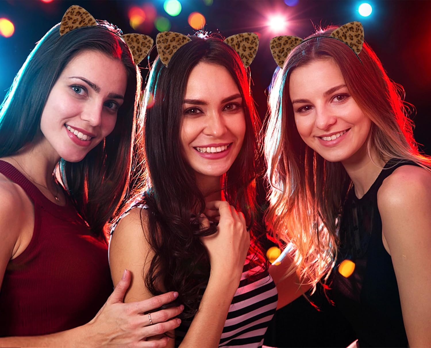 Komotu Leopard Ears Headband, Cat Ears Headband, Furry Padded Leopard Ears Cat Leopard Halloween Costume Accessories - Image 4