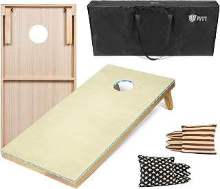 Tailgating Pros Light Up Cornhole Boards - 4'x2' Cornhole Game w/Built-in LED Lights, Carrying Case, & Set of 8 Corn Hole Bean Bags!