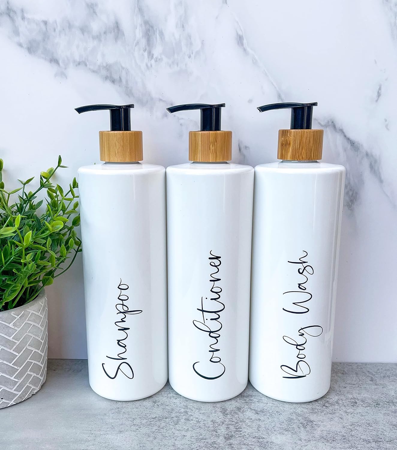 Mrs Hinch Inspired Personalised Reusable Dispenser Pump Bamboo Bottles