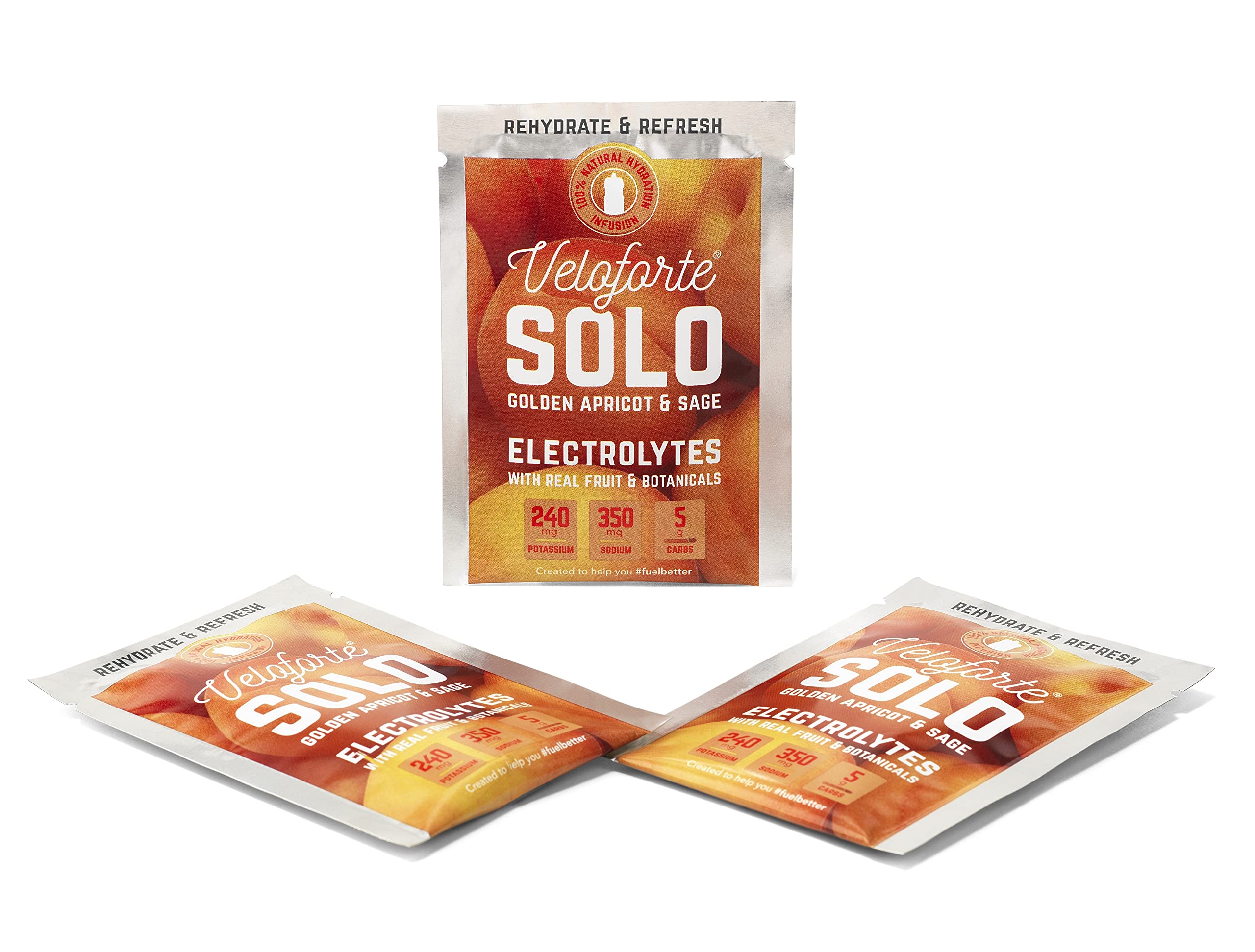 VeloforteSolo Natural Electrolyte Powder with Fast-Release Electrolytes for Hydration and Performance, Perfect for During & After Exercise