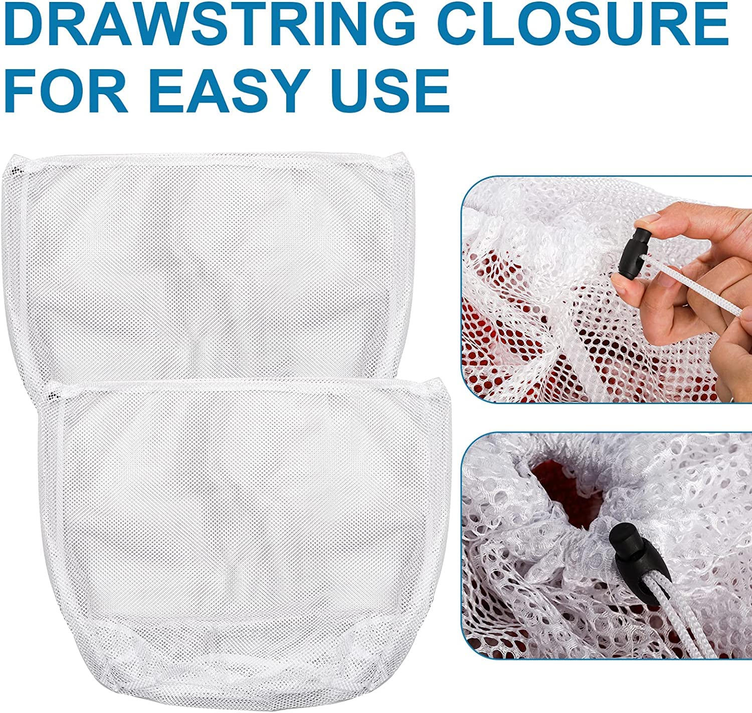 WUWEOT 8 Pack Sturdy Coarse Mesh Laundry Bags, 60 x 80 cm Drawstring Laundry Bag, Extra Large Laundry Net Bag Heavy Duty - Image 3
