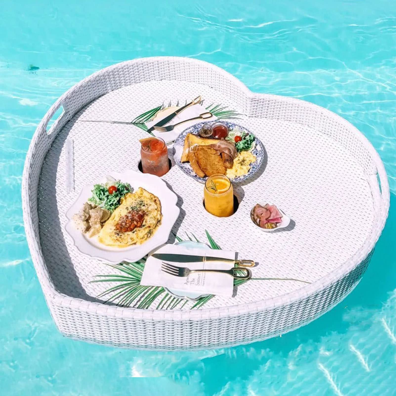 DDNGEJ Bandejas flotantes para Servir Barra de Mesa, flotadores de Piscina para Adultos para Bancos de Arena, spas, baños y Fiestas | Bandeja Flotante para Servir bebi