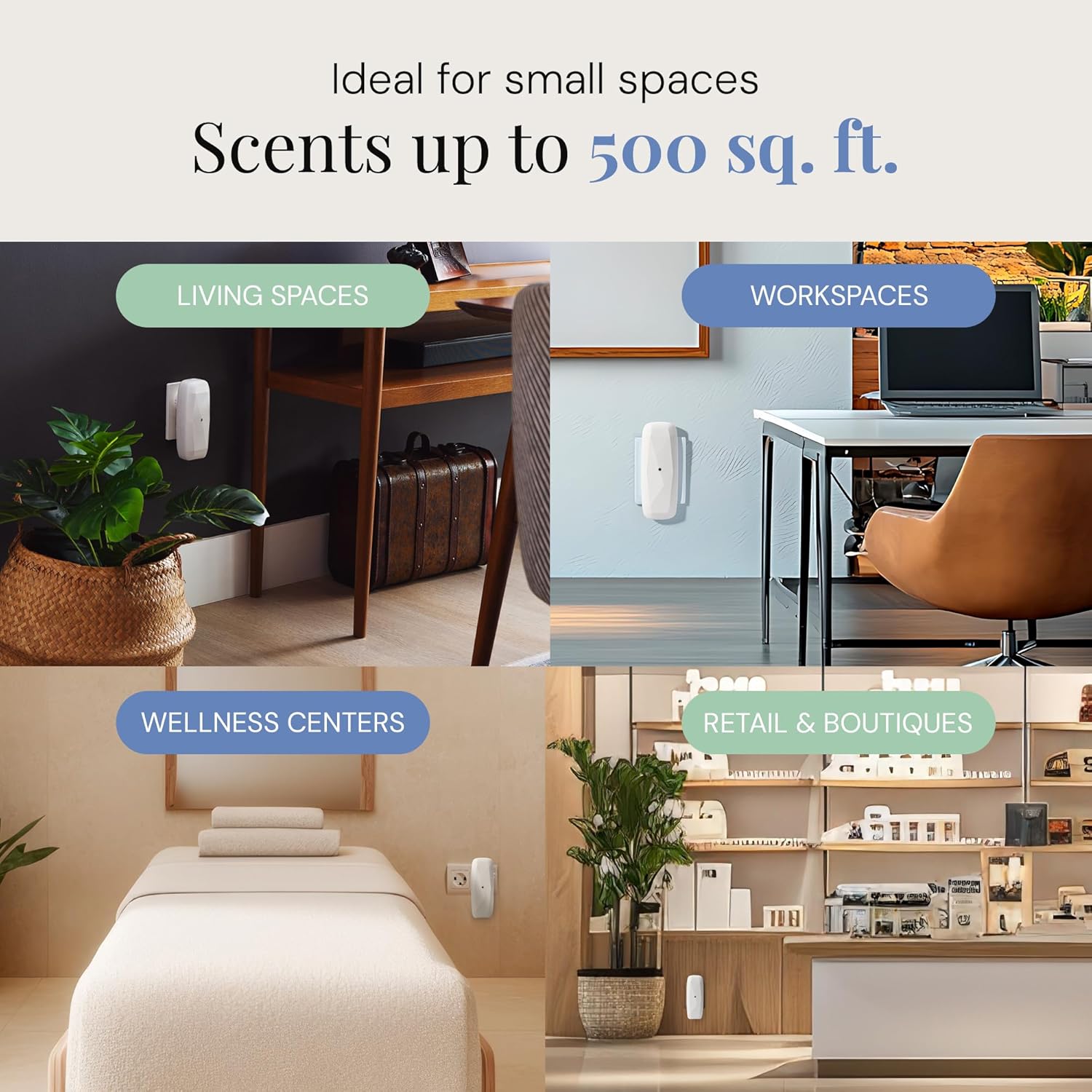 Air Esscentials The Diamond Smart Scent Air Machine for Home, Bluetooth App-Controlled, Covers up to 500 sq. ft, 100mL Waterless Fragrance Oil Diffuser with Cold Air Aromatherapy, White - Image 3