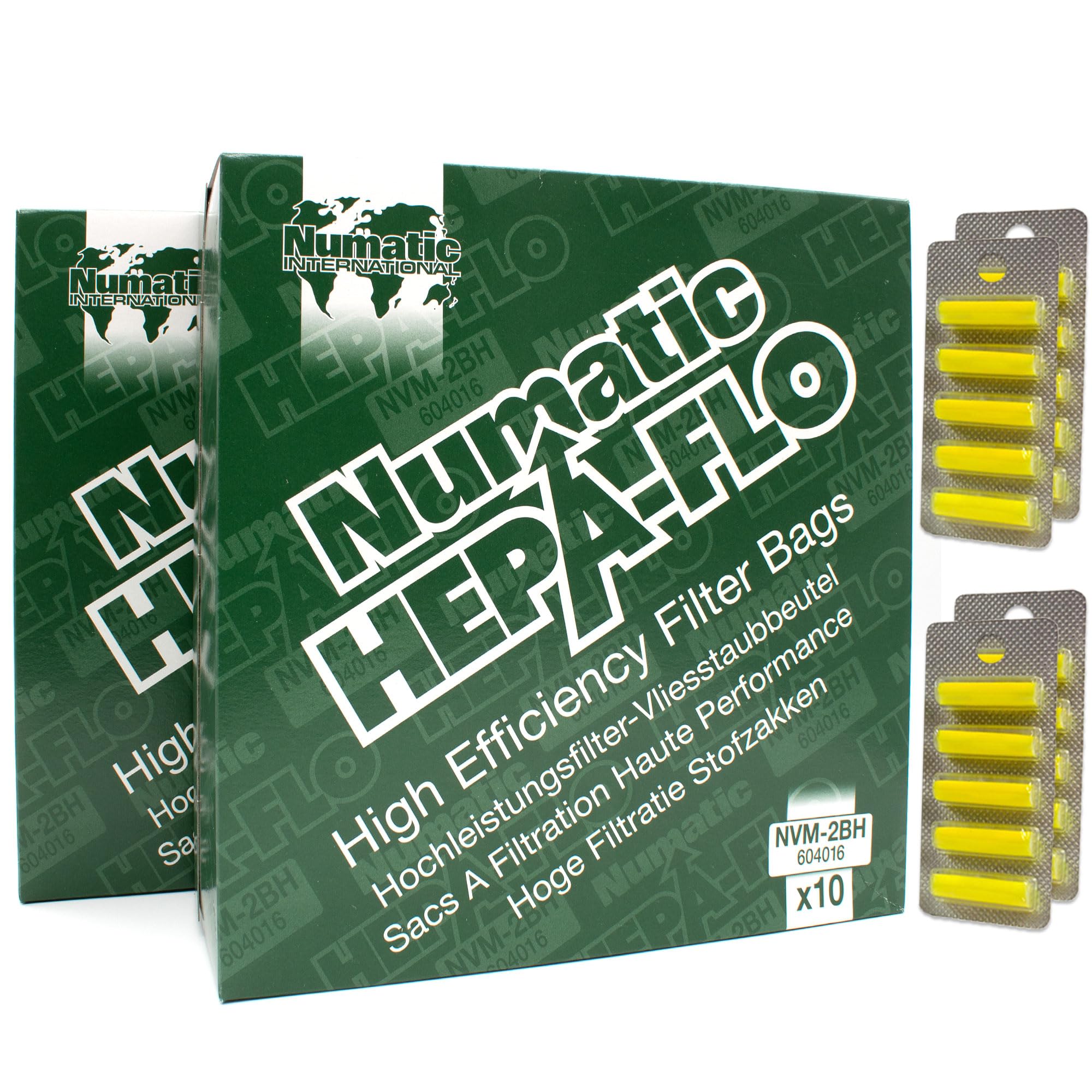 PakTrade 20 Bolsas de Aspiradora + 20 Aromas Compatible con Numatic NVE-3, NVE-370, NVH-370, NVH-380, NVM-2BH, NVM2BH, NVP-370 | 20 Bolsas, Filtros, Ambientadores, Accesorios, Repuestos