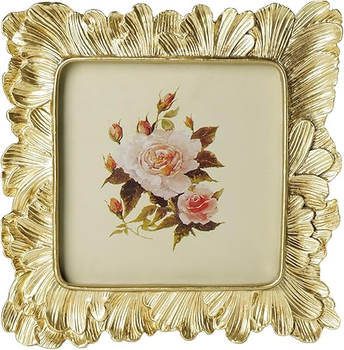 Miniatura 37 de Cuspin Marco de fotos de 5 x 7 pulgadas, marcos negros y dorados, marco de fotos de resina con textura ornamentada vintage hecha a mano con parte