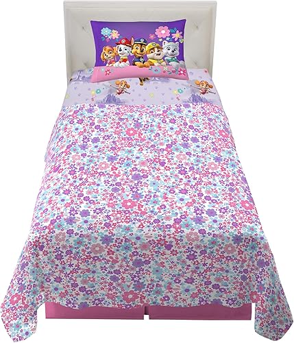 Paw Patrol - Juego de sábanas de microfibra súper suave para niñas, tamaño individual, (oficial), producto de Nickelodeon Franco