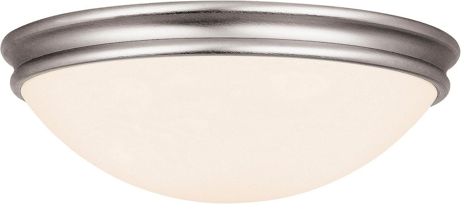 Atom - 3-Light 14" Flush Mount - Oil Rubbed Bronze Finish - Opal Glass Shade
