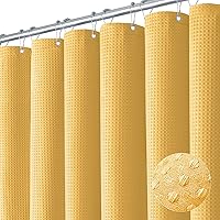 Vista 37 de Dynamene Cortina de Ducha Larga de Tela Blanca - Cortinas de Ducha de Tela de Nido de Abeja Texturizadas y Resistente para Baño, 256GSM Juego Grande