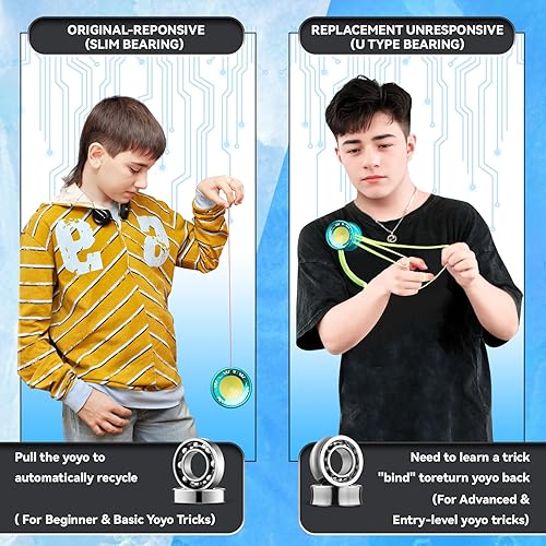 Miniatura 3 de MAGICYOYO V11 FINGEROTA - Yoyo profesional de giro de dedo  Yoyo truco de doble propósito, Yoyo Yo Yo insensible para todos los niveles + guante Yo