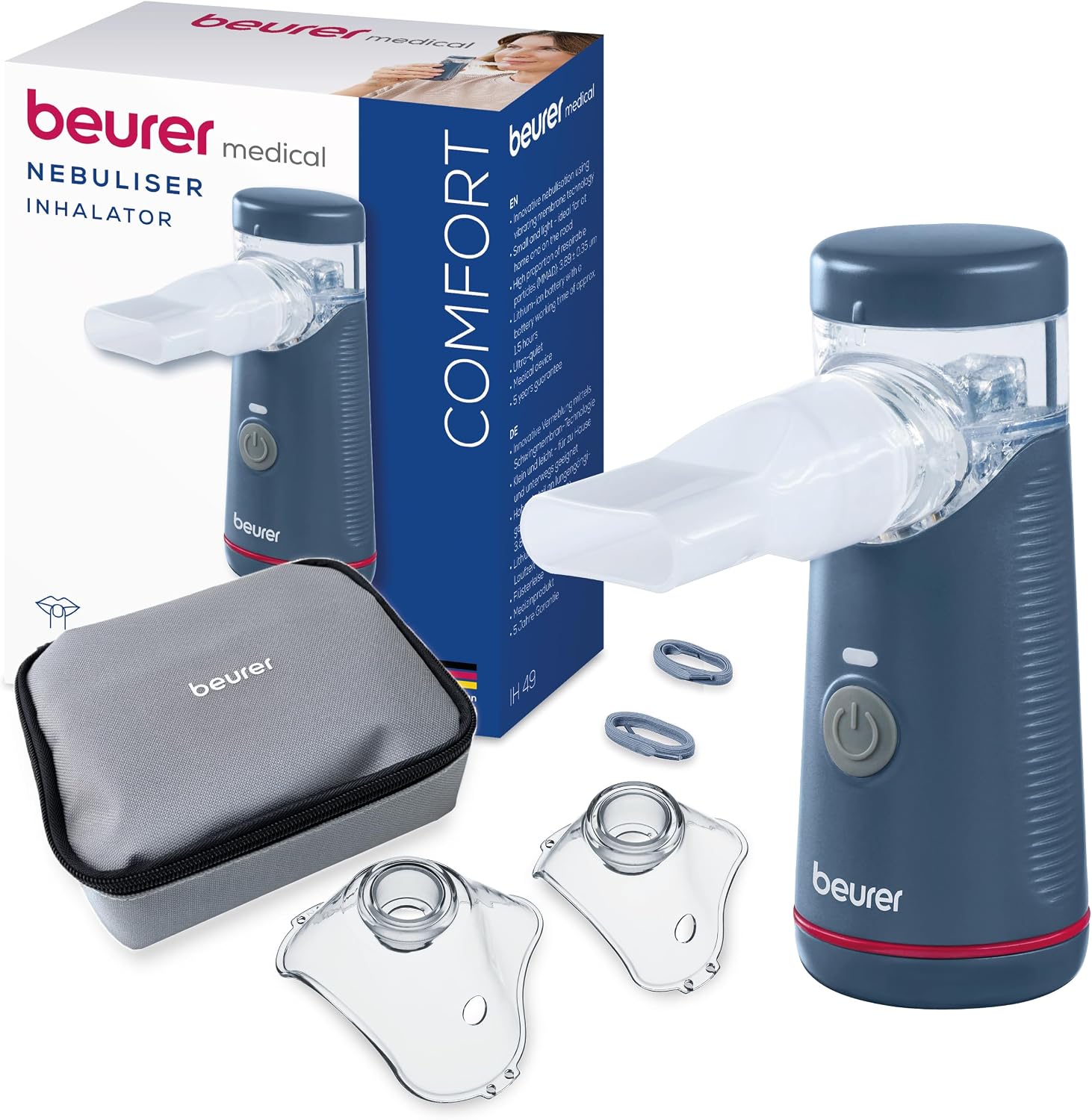 Beurer IH 49 portable inhaler, rechargeable battery, white