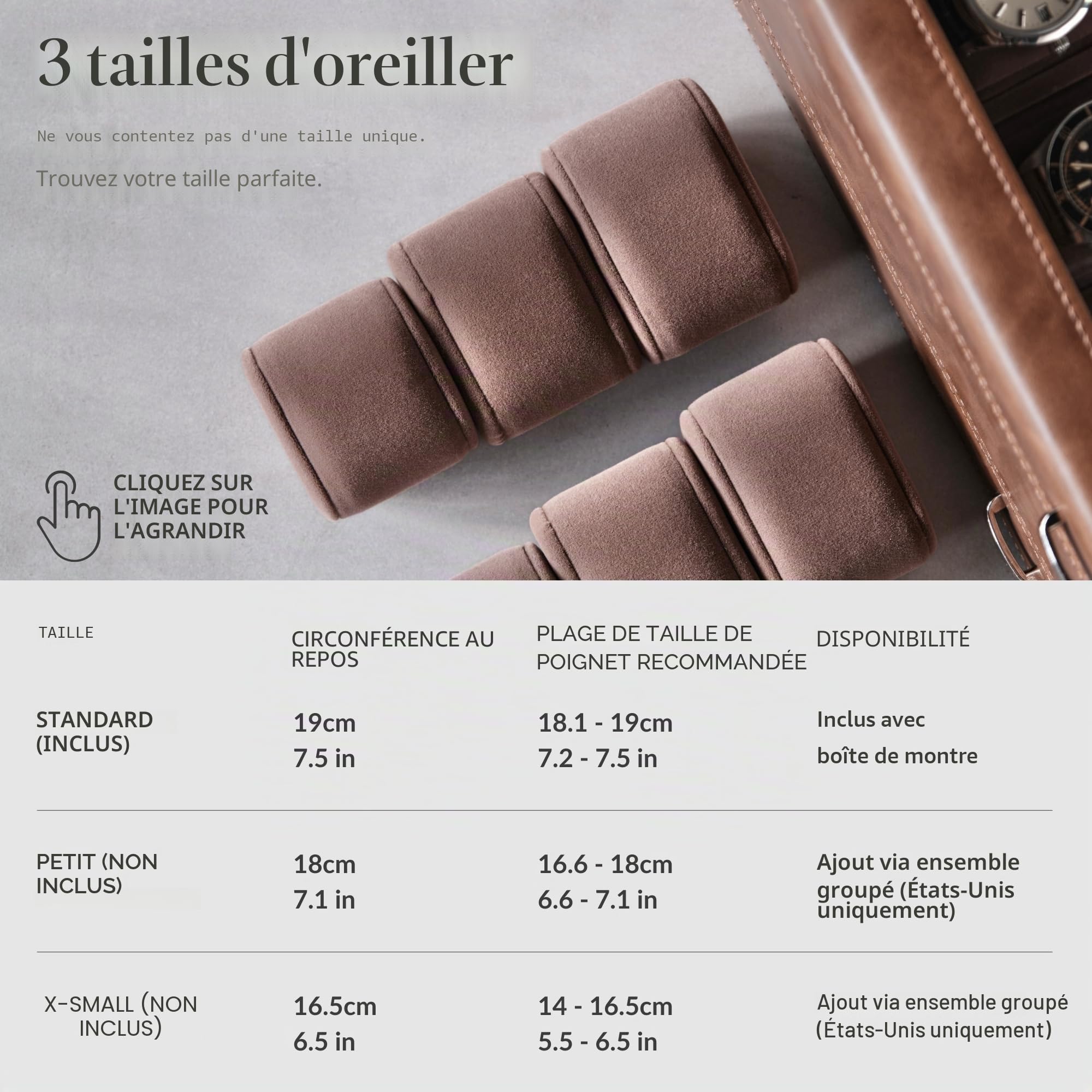 TAWBURY 6 boîtes à montres et bijoux pour homme – Présentoir de montres en cuir végétalien