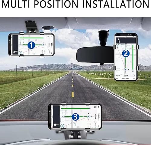 Miniatura 7 de Soporte de teléfono para automóvil  Último estilo Soporte antideslizante giratorio de 900 para salpicadero, visera solar, espejo retrovisor en