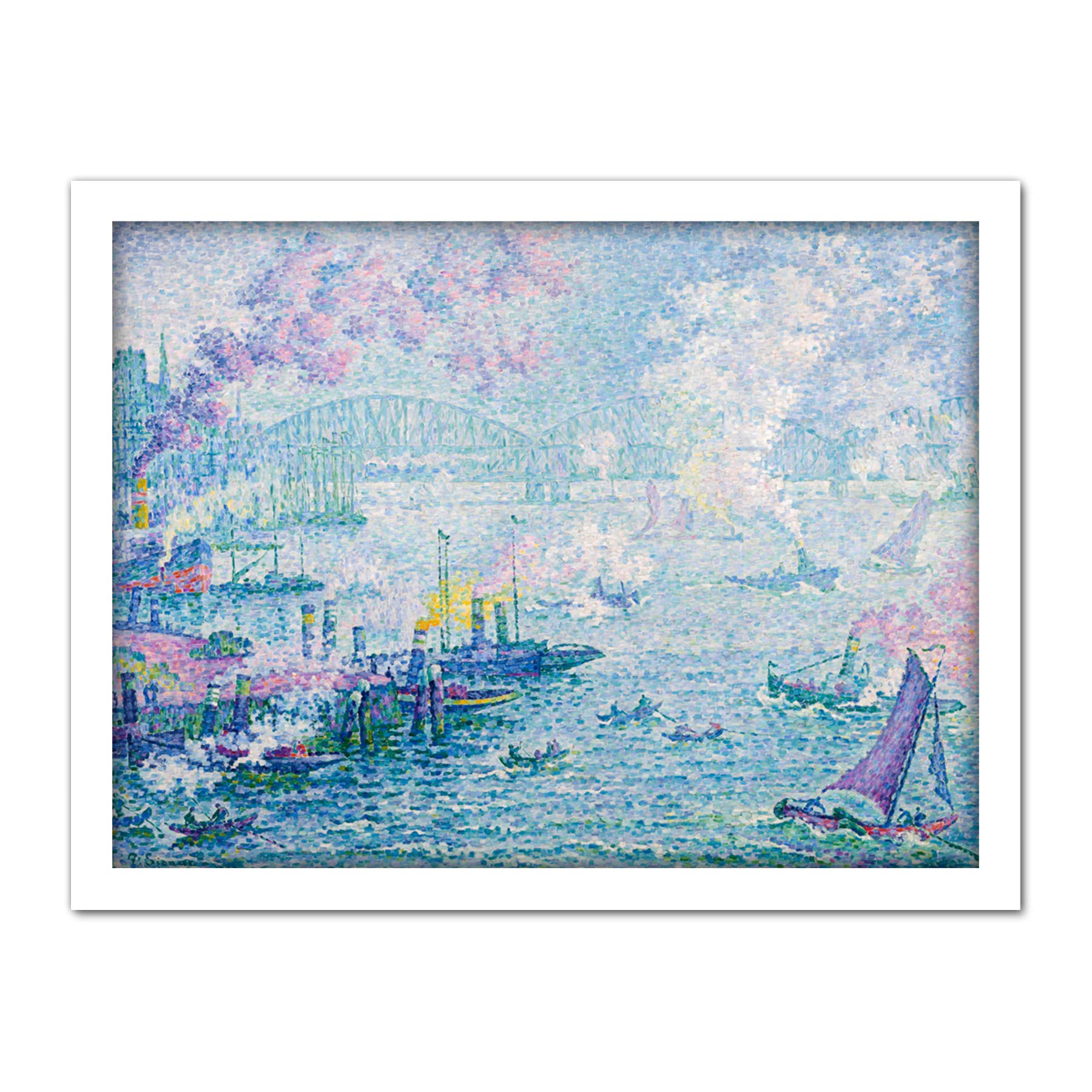 Paul Signac The Port Of Rotterdam Large Framed Art Print Poster Wall Decor 18x24