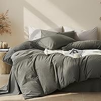 Vista 15 de JELLYMONI Funda nórdica de lino tamaño individual, color ámbar naranja