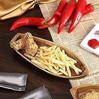 Vista 7 de Bandeja para servir Barco de la Suerte, plato de madera maciza de acacia con forma interesante para servir postres, frutas, aperitivos y ornamento