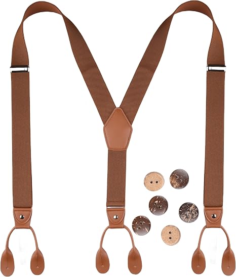1.5-Inch Y-Back Button-End Dress Suspenders