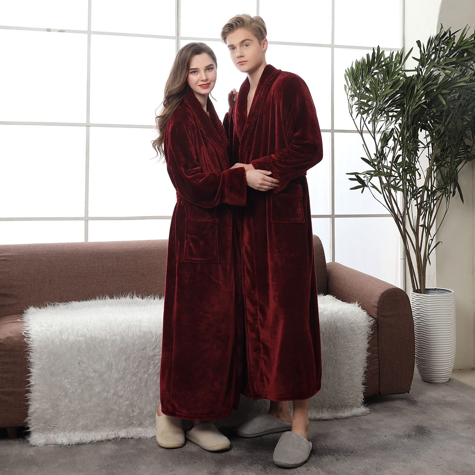 Amazon.com: PRMDDP Long Dressing Gown for Women MenLadies Girls Super Soft  Flannel Fleece Comfy BathrobeLoungewear (Color : Burgundy Man, Size :  Medium) : Clothing, Shoes & Jewelry