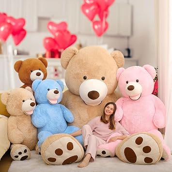 MaoGoLan Giant Teddy Bear, 5 Feet Stuffed Animal, Brown Valentines Big Plush for Girlfriend Boyfriend, Soft and Fluffy Life Size Teddy Bear Gift for Baby Shower