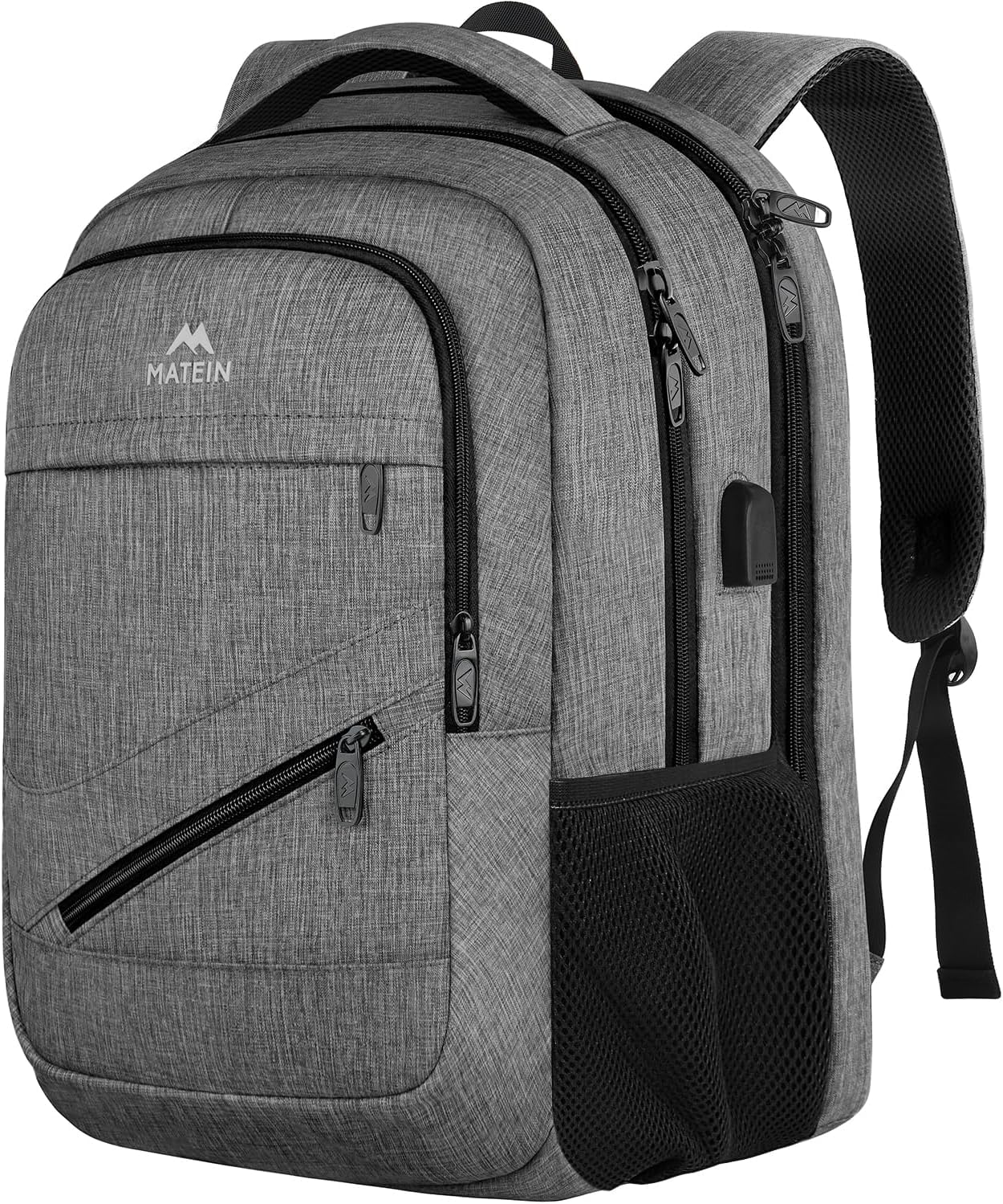 18.4 Inch Laptop Backpack for Men, 50 L Extra Large Travel Rucksack with Luggage Strap & TSA Laptop Compartment for Men Women, Water Resistant Large School Backpack for Students Teachers, Grey