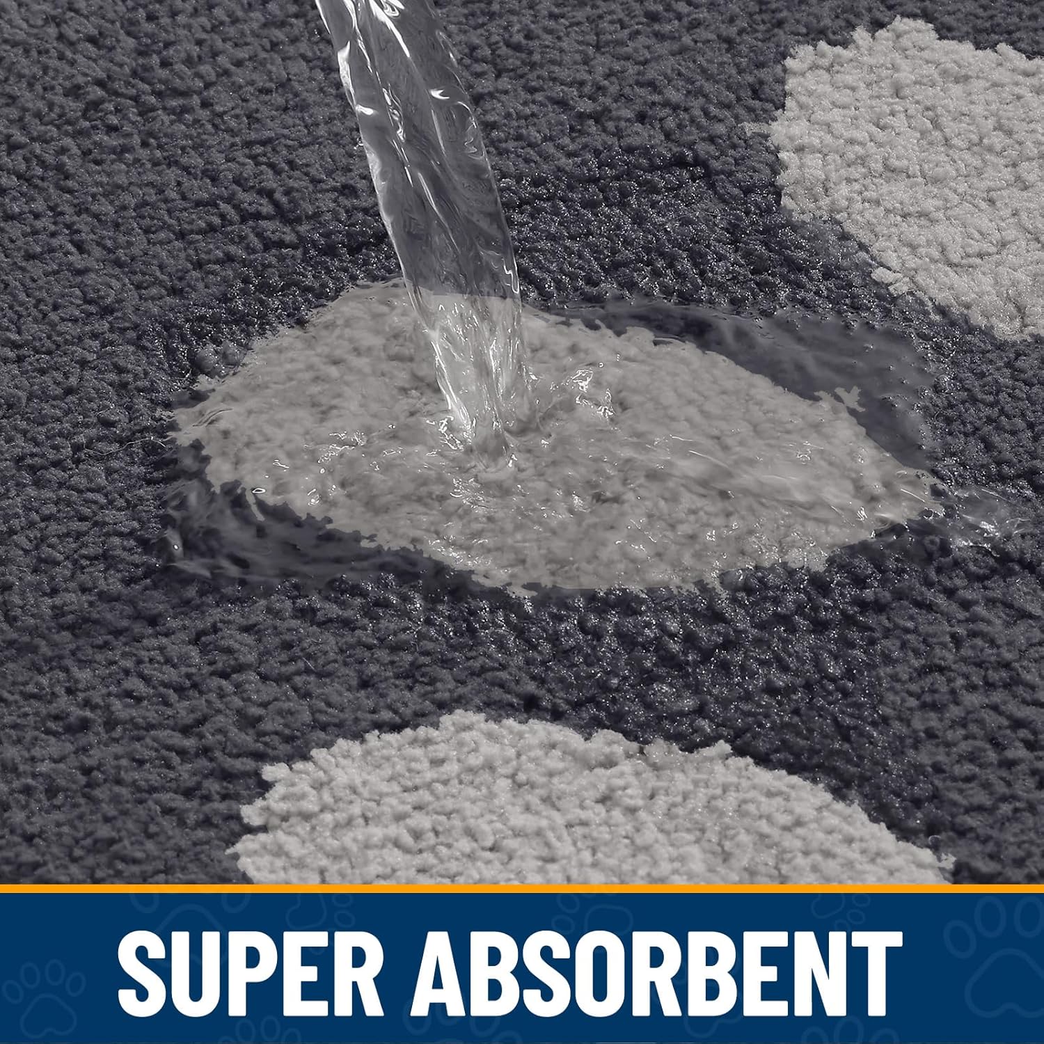 Smiry Dog Door Mat for Muddy Paws, Absorbs Moisture and Dirt, Low-Profile Entryway Mat with Non-Slip Backing, Entry Indoor Outdoor Doormat for Inside Floor (30x20 Inches, Dark Grey, Paw) - Image 5