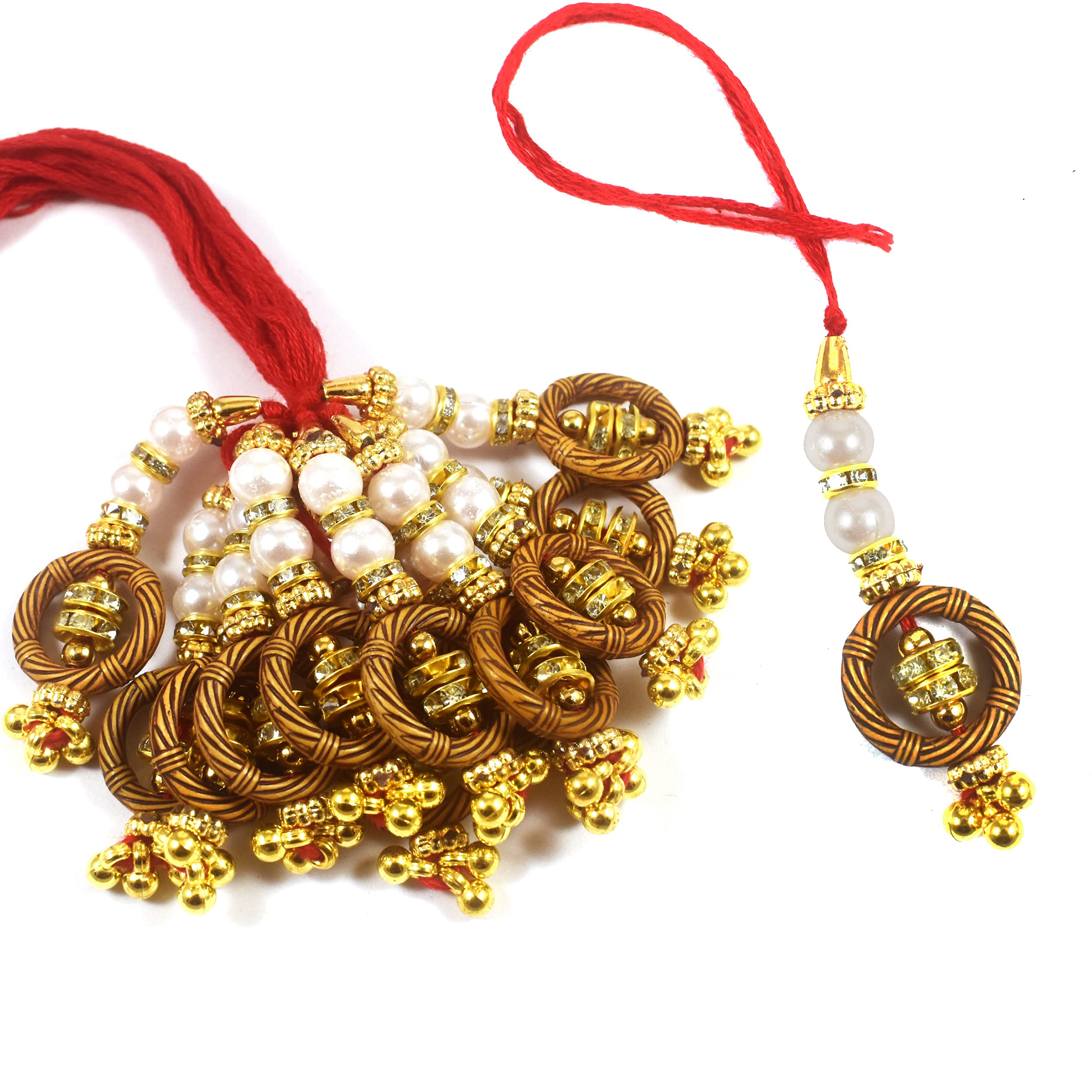 Urvi Creations Set Of 12 Pcs Beaded Bhabhi Bangle Chuda Rakhi Lumba Bunch Set for Rakhi Rakshabandhan Gift Fancy Latest Rakhi For Bhabhi Sister (Sh Lumba 34) (B09B5C57F6) Amazon Price History, Amazon Price Tracker