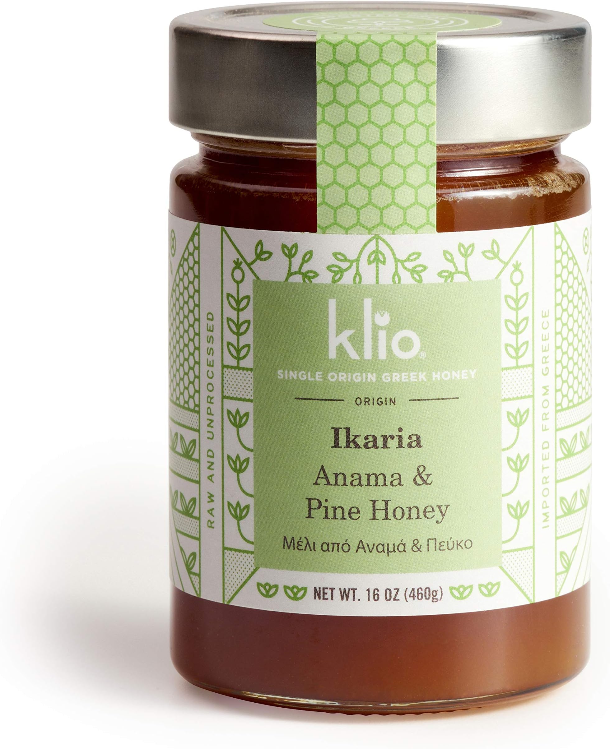 Ikaria Honey Anama/Pine (16oz): From the "ancient healing island" of Ikaria, Greece - a designated Blue Zone. Delicious. Pure, Raw, Never heated. New Packaging!