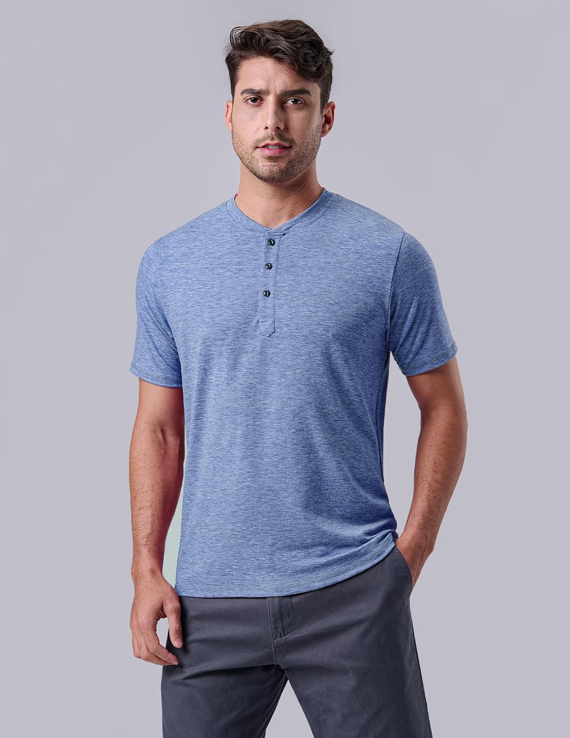 Liberty Pro 3-Pack: Men's Casual Henley Shirts – Comfort Soft Stretch Tees, Relaxed Fit 3-Button Summer T-Shirts - Image 5