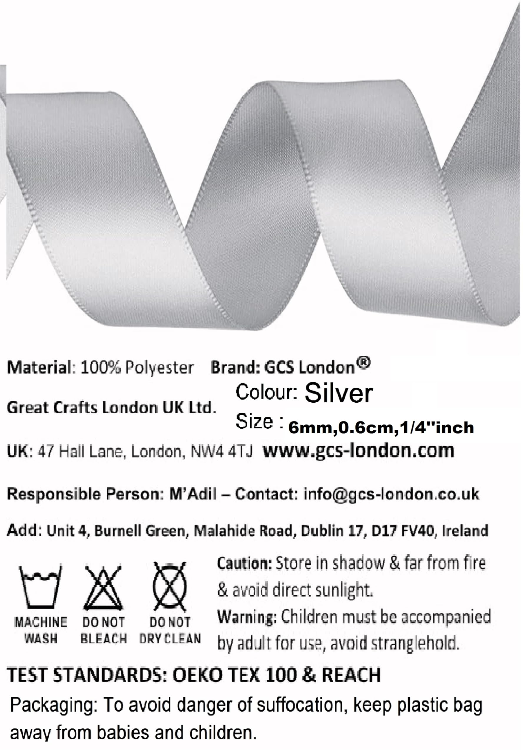 Double Sided Satin Ribbon 25mm x 10 Meters (Off White) for Gifts Wrap Sew Party, Decorations Events Dress Wedding Christmas Crafts, Bows Car, Balloons Hairs, DIY, Bouquets, Cake More — view 493