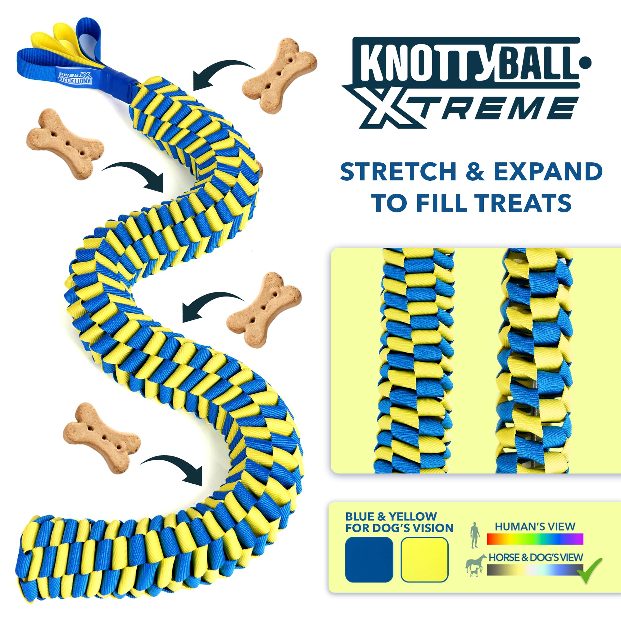 Race&Herd KnottyBall Xtreme Schnüffelball für Hunde – 500 Taschenpuzzle | Hunde-Puzzles für intelligente Hunde, versteckt Trockenfutter in tiefen Stofffalten für Nasenarbeit – maschinenwaschbar