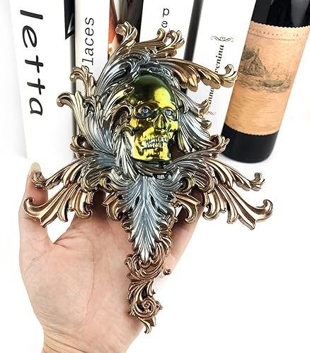 Miniatura 5 de Xidmold 2 moldes de resina de calavera grandes, molde de fundición epoxi de calavera 3D para decoración de pared, molde de silicona para decoración