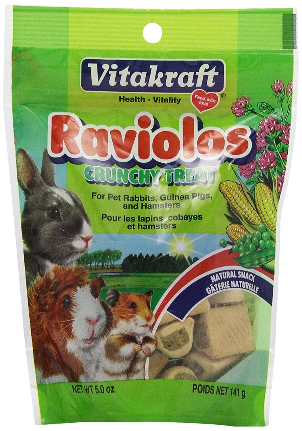Vitakraft Raviolos Small Animal Treat - Made with Real Vegetables - For Rabbits, Guinea Pigs, and Hamsters Brown 5 Ounce (Pack of 1)