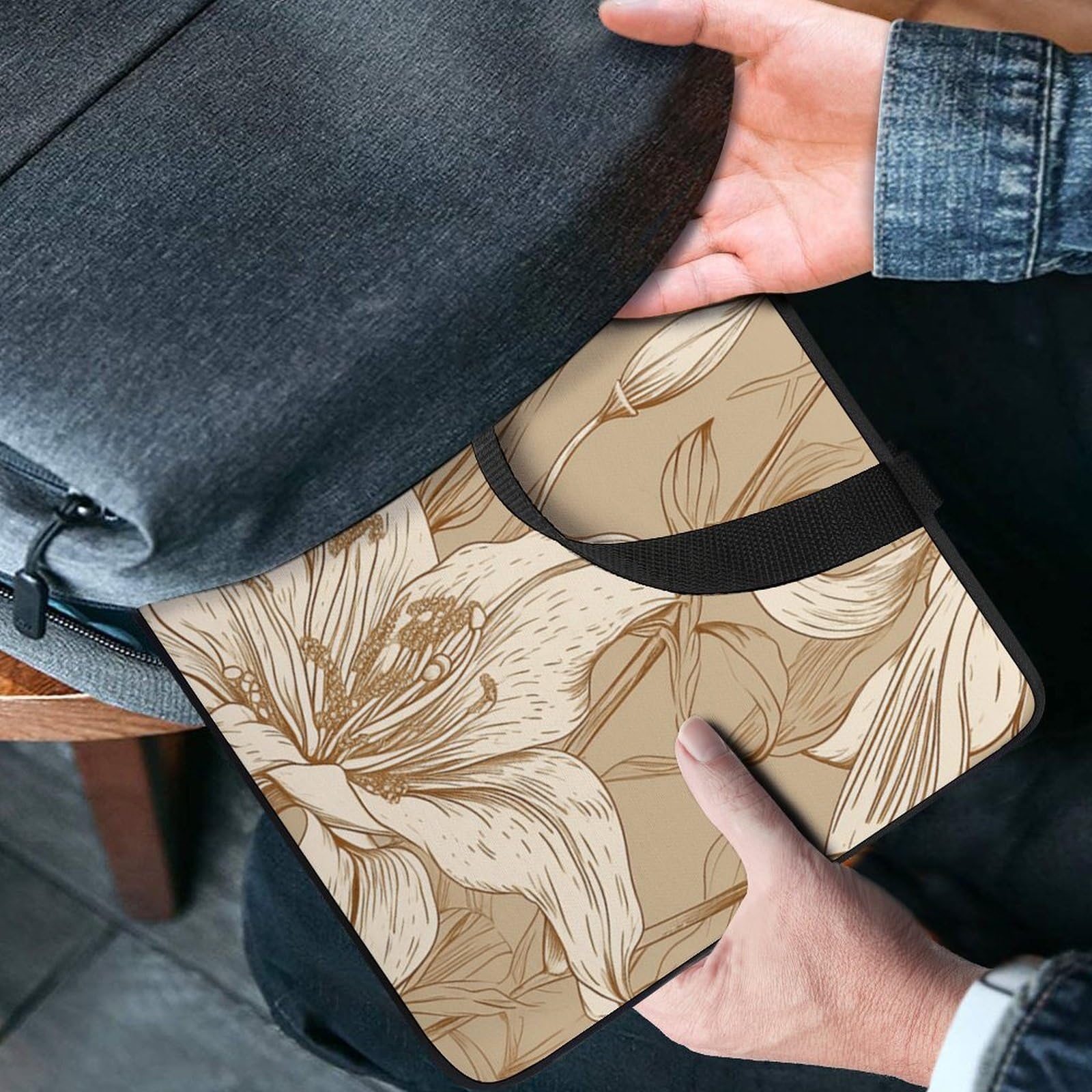 Housse de protection pour ordinateur portable de 15 pouces - Ultra fine et imperméable - Avec dragonne - Beige