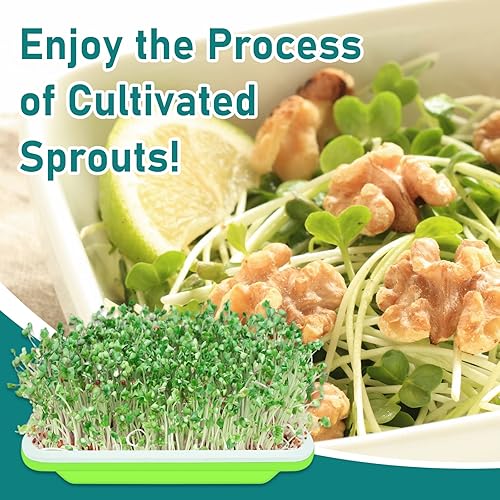 Miniatura 7 de Legigo Paquete de 5 bandejas para germinar semillas, bandeja de germinación de cultivo sin tierra, sin BPA, bandejas de cultivo de microverduras con