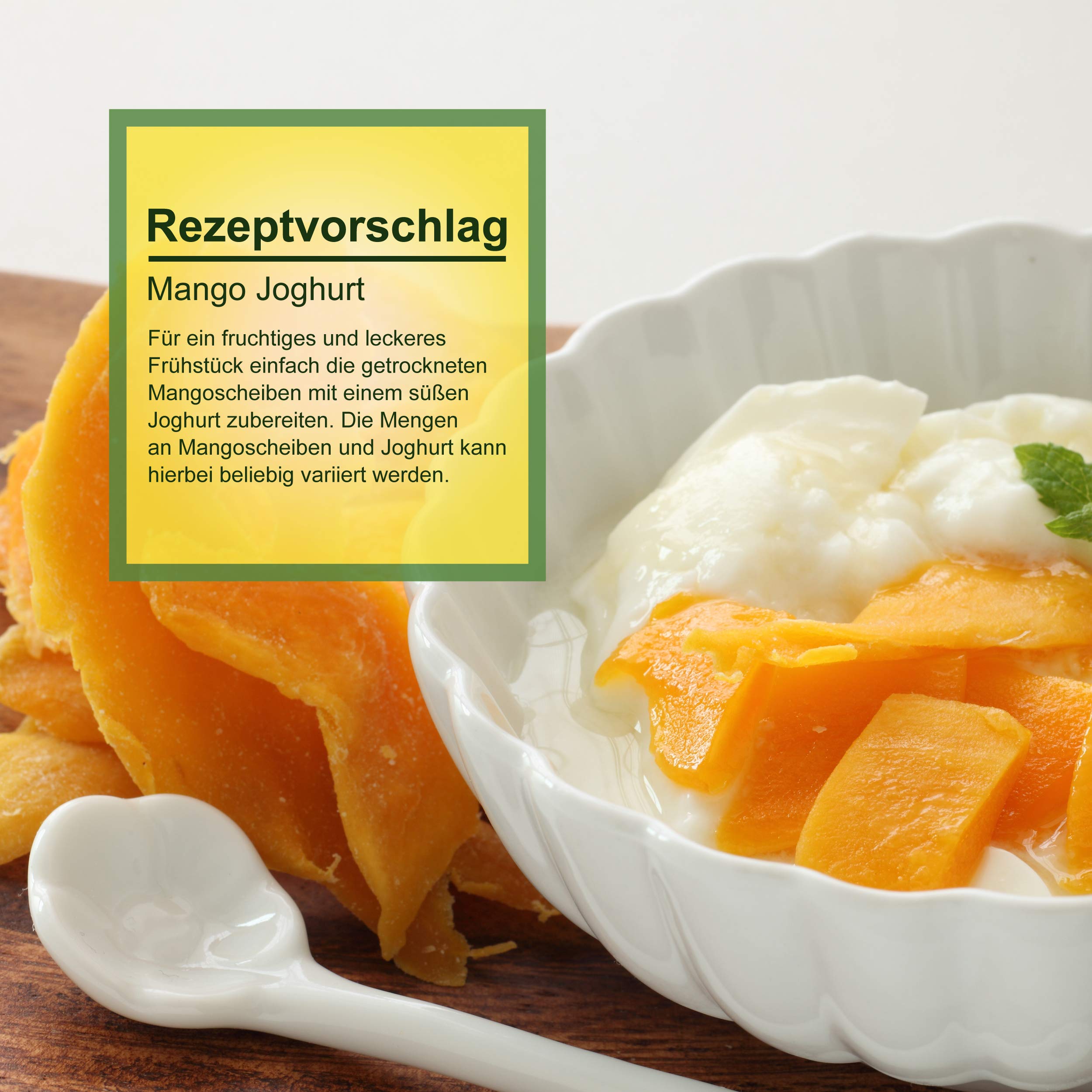 Howa getrocknete Mango – Trockenobst in Bio-Qualität, naturbelassen und ungeschwefelt – Ideal zum Kochen, Backen oder als gesunder Snack – Mangoscheiben - ohne Zucker – 1000 g (Packung mit 2)