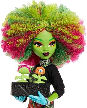 Monster High Fearbook Venus McFlytrap Doll | Plant Monster Doll and Accessories Set with Unearthed Club Theme including Varsity Jacket, Yearbook, Gardening Tools, JDR59