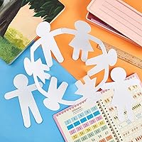 Vista 4 de Fuutreo 108 piezas de recortes de papel en forma de personas de 5.9 x 4.5 pulgadas, recortes de formas de papel de construcción multicultural